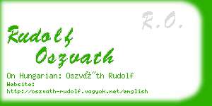 rudolf oszvath business card